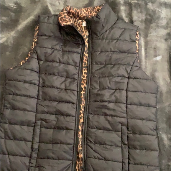 Say What? Jackets & Blazers - XL black and leopard vest